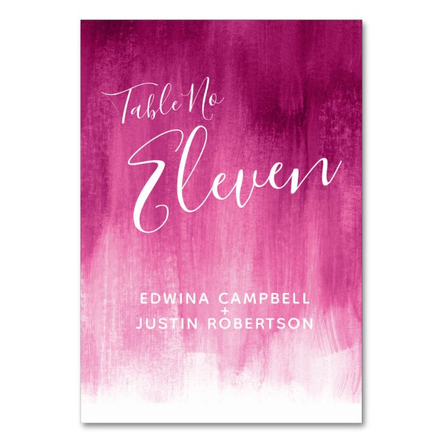 abstrakt för rosa av mörk tvättar moderna bordsnum bordsnummer (Baksidan)