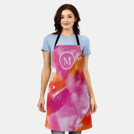 Abstrakt för Rosa av vattenfärgsOrange i Monogram