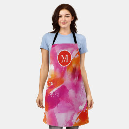 Abstrakt för Rosa av vattenfärgsOrange i Monogram