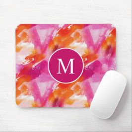 Abstrakt för Rosa av vattenfärgsOrange i Monogram Musmatta