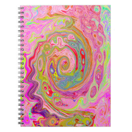 Abstrakt för Rosa, Gult och Magenta i Retro Groovy Anteckningsbok