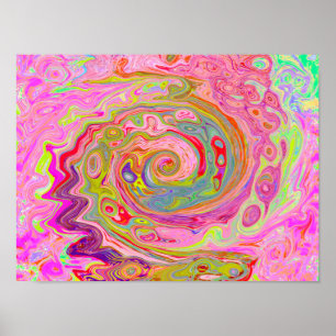 Abstrakt för Rosa, Gult och Magenta i Retro Groovy Poster