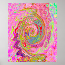 Abstrakt för Rosa, Gult och Magenta i Retro Groovy Poster