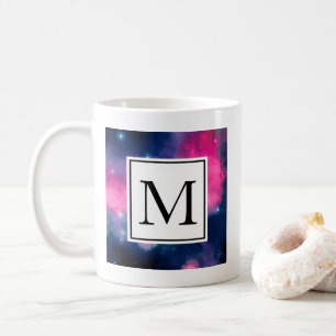 Abstrakt för rosa och blå Galaxy Nebula & Stars Kaffemugg