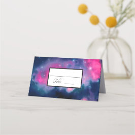 Abstrakt för rosa och blå Galaxy Nebula & Stars Placeringskort