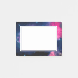 Abstrakt för rosa och blå Galaxy Nebula & Stars Post-it Block