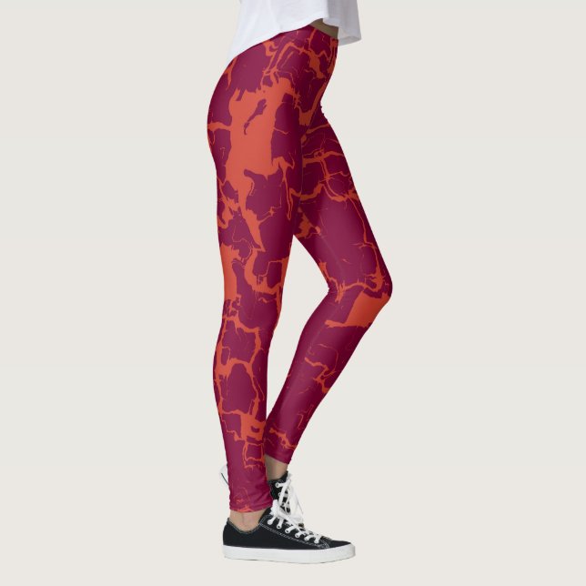 Abstrakt för rosa och Orange Leggings (Höger)