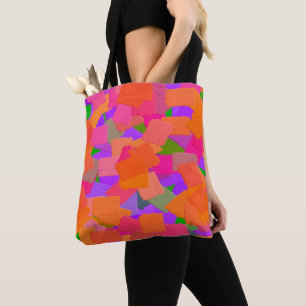 Abstrakt för rosa, Orange och Lila Tygkasse