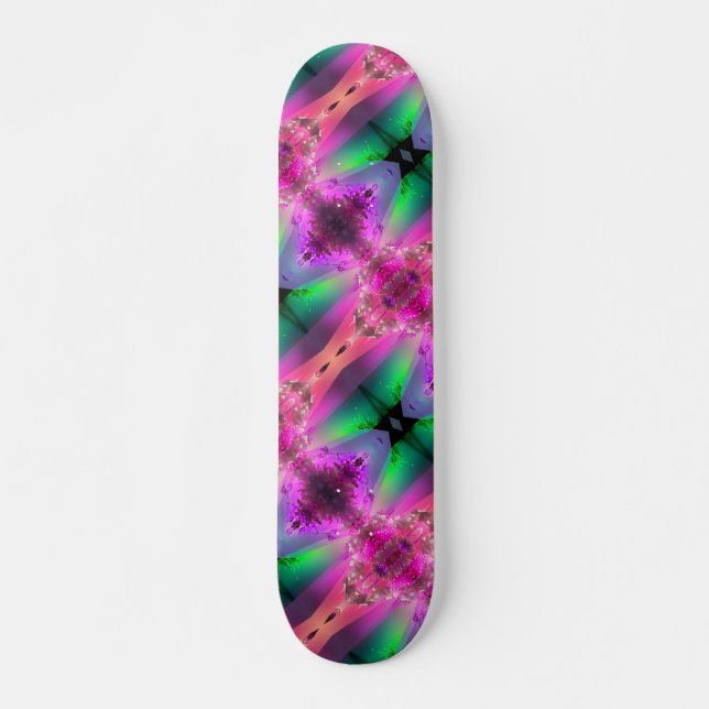 Abstrakt för Shock rosa av vattenmelon Tourmaline  Mini Skateboard Bräda 18,5 Cm (Framsida)