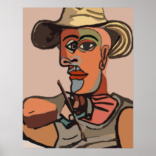 Abstrakt för självmålning för målarfärg poster