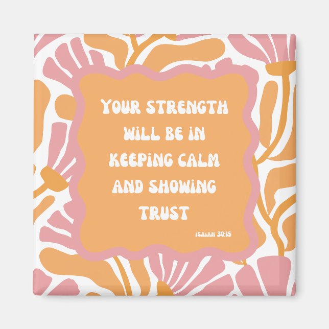 Abstrakt för skriptcitattecken, Rosa , bibel verse Magnet (Framsidan)