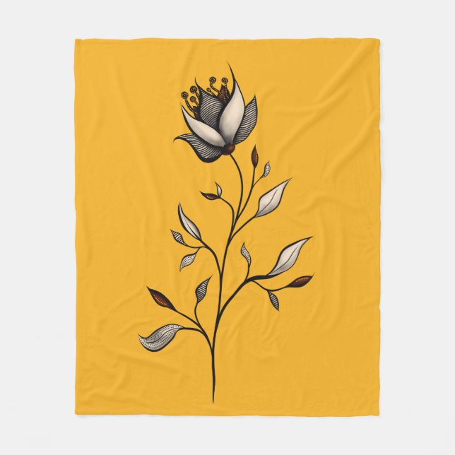 Abstrakt för Snyggt av gultens nedre Elegant Fleecefilt (Framsidan)