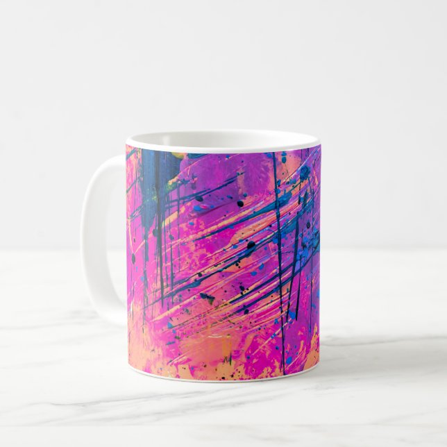Abstrakt för sommarsolnedgång - platterfärg kaffemugg (Framsida vänster)