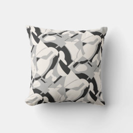 Abstrakt för svartvit Grått svart  Skriv ut Kudde