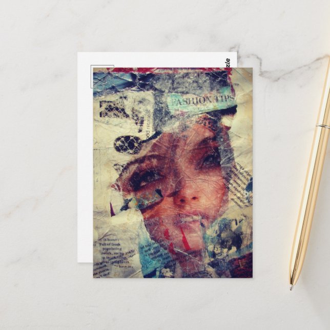 Abstrakt för tips för blandade media Mode Vykort (Fram/Back In Situ)