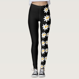 Abstrakt för unik svart blommigt leggings