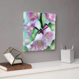 Abstrakt för väggklocka Foxglove Pastel Färg Rosa