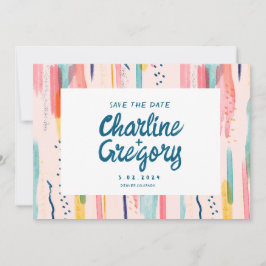 Abstrakt för vattenfärg Färg Spara datum Inbjudningar