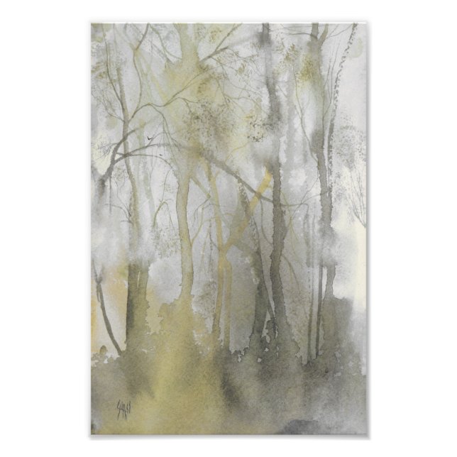 Abstrakt för vattenfärg för gul Vild Skriv ut Fototryck (Framsidan)