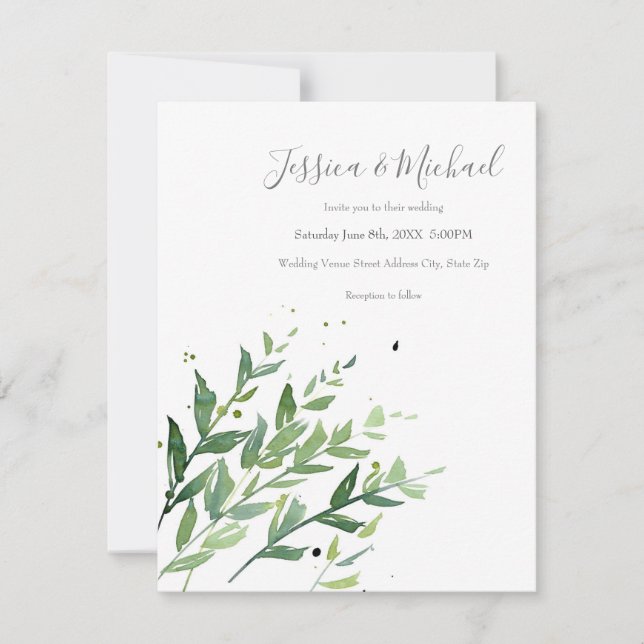 abstrakt för vattenfärg för "Smeta 2" Inbjudningar (Framsida)