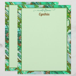 Abstrakt för vattenfärg i tvåsidig Grönt med skriv Brevhuvud