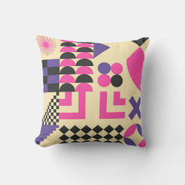 Abstrakt för vintage, geometrisk teckning mönster kudde