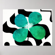 Abstrakt Force of Nature Pop Black White Poster