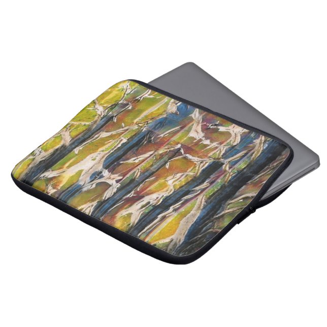 Abstrakt Forest genom träd Laptop Fodral (Framsida topp)