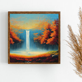 Abstrakt Forest Ligcape Art med Träd från hösten Poster
