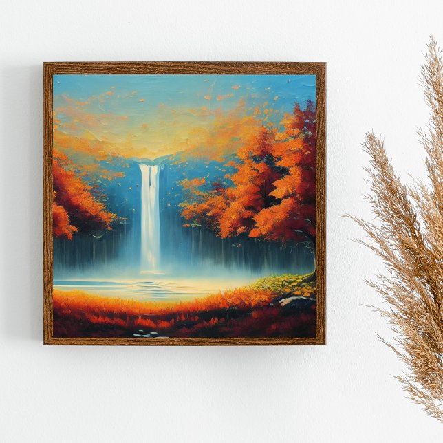 Abstrakt Forest Ligcape Art med Träd från hösten Poster ("Captivating Colors: Abstract Autumn Tree Landscapes in Oil Paintings" "Expressive Tranquility)