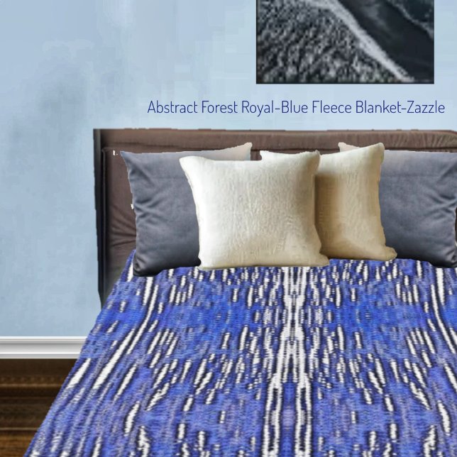 Abstrakt Forest Royal-Blue Fleecefilt (Skapare uppladdad)