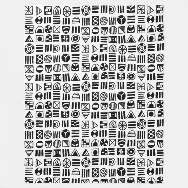 Abstrakt former 060617 Mönster Fleecefilt (Framsidan)