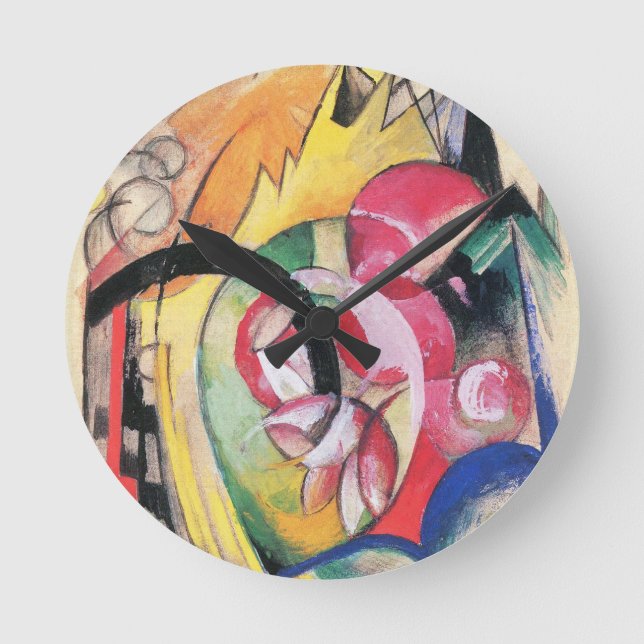 Abstrakt Forms (även kallad Färgad Flowers) av Fra Rund Klocka (Framsida)