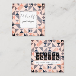 Abstrakt formulär, social media affärskort fyrkantigt visitkort