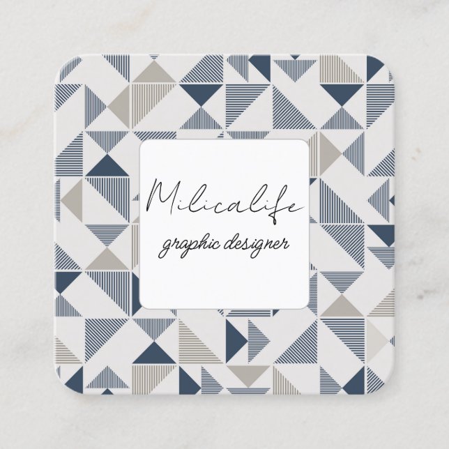 Abstrakt formulär, social media affärskort fyrkantigt visitkort (Framsida)