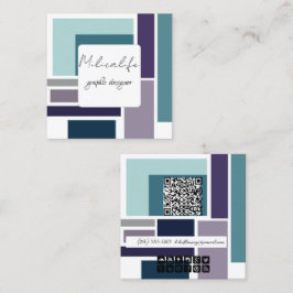 Abstrakt formulär, social media affärskort fyrkantigt visitkort