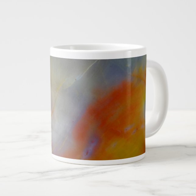 Abstrakt förstenat trä närbild jumbo mugg (Framsida höger)