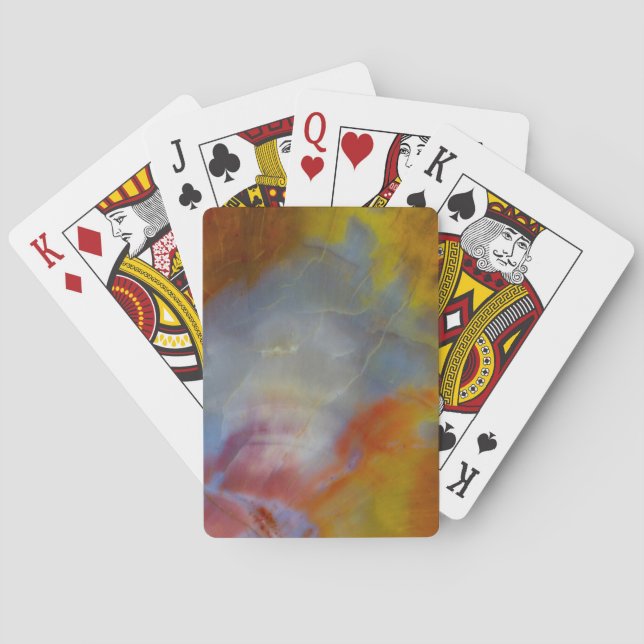 Abstrakt förstenat trä närbild spel kort (Baksidan)