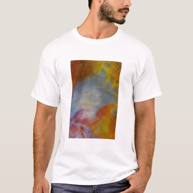 Abstrakt förstenat trä närbild tee shirt (Framsida)