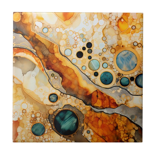 Abstrakt Fossil Tile Kakelplatta (Framsidan)