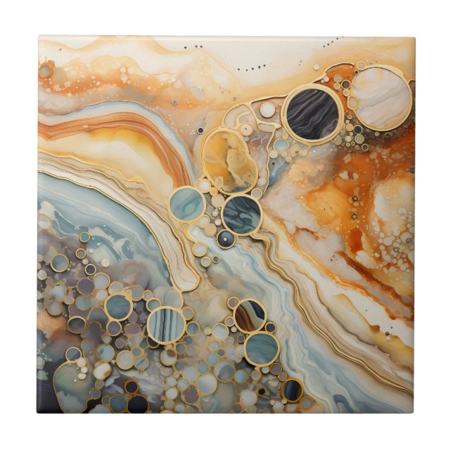 Abstrakt Fossil Tile Kakelplatta (Framsidan)