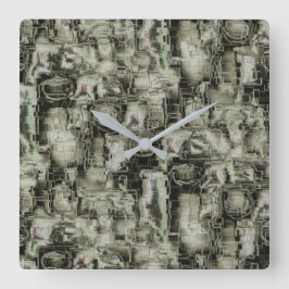 Abstrakt-fotonad mosaik i skuggor av grått fyrkantig klocka