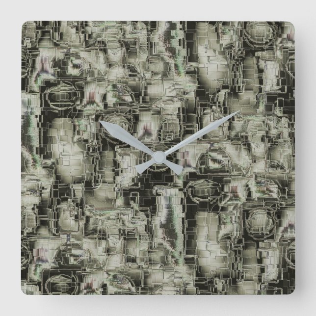 Abstrakt-fotonad mosaik i skuggor av grått fyrkantig klocka (Framsida)