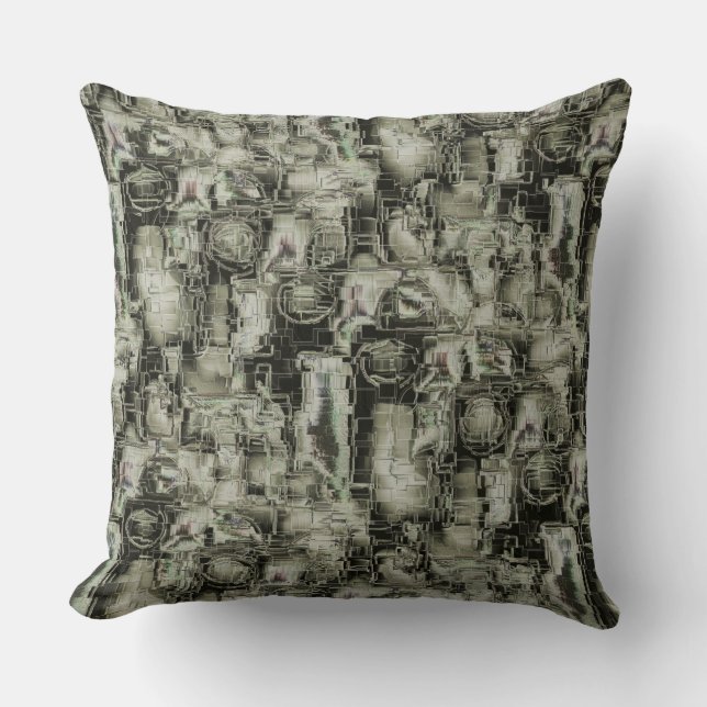 Abstrakt-fotonad mosaik i skuggor av grått kudde (Framsida)