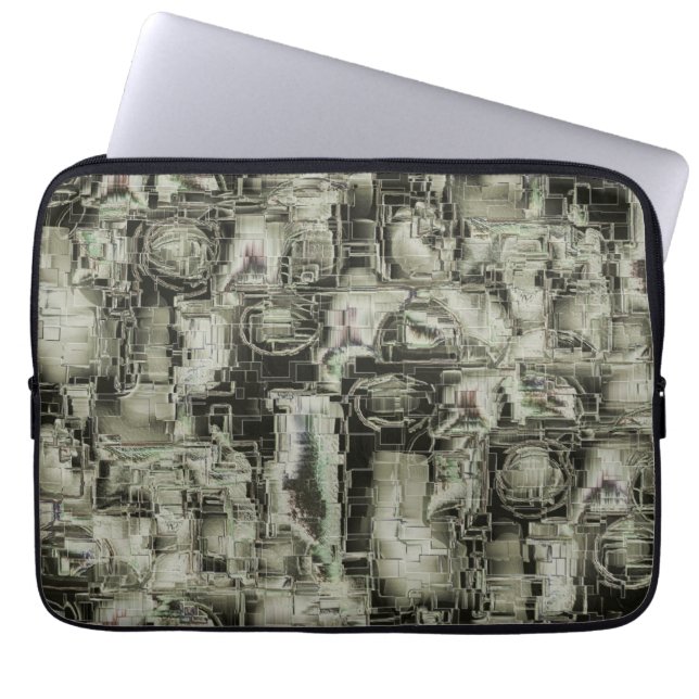 Abstrakt-fotonad mosaik i skuggor av grått laptop fodral (Framsidan)