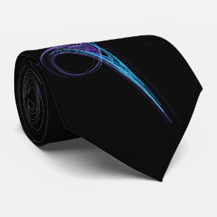 Abstrakt Fractal Aqua/Lila på Black Tie Slips