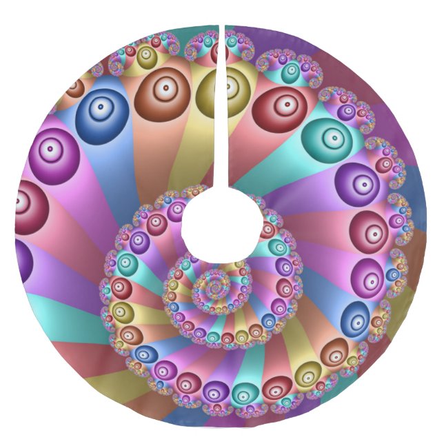 Abstrakt Fractal Art. för Färg Julgransmatta Borstad Polyester (Framsidan)