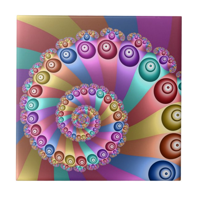 Abstrakt Fractal Art. för Färg Kakelplatta (Framsidan)