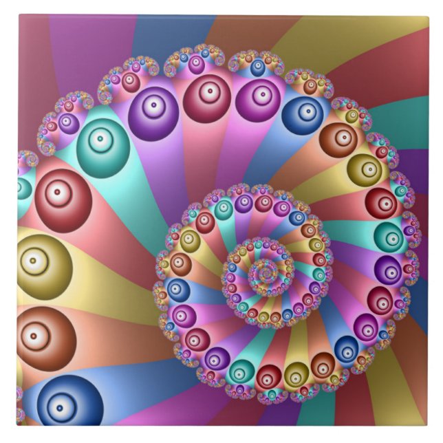 Abstrakt Fractal Art. för Färg Kakelplatta (Framsidan)