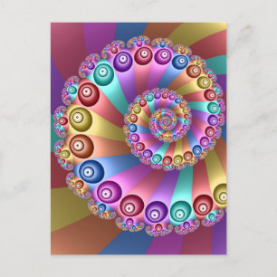 Abstrakt Fractal Art. för Färg Vykort